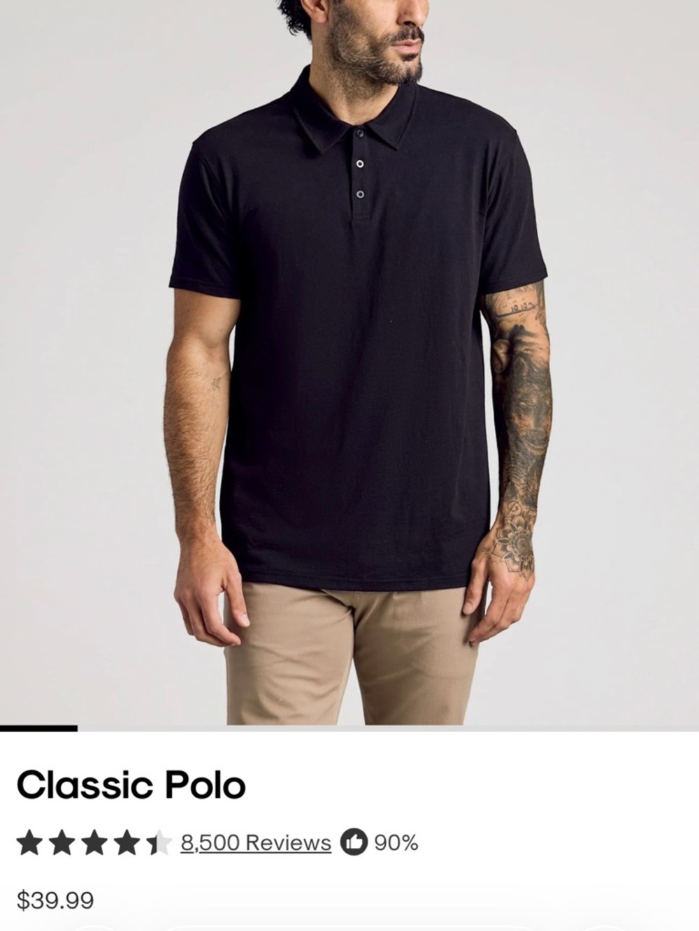 Classic Men's Black Polo Shirt – Essential Everyday Polo